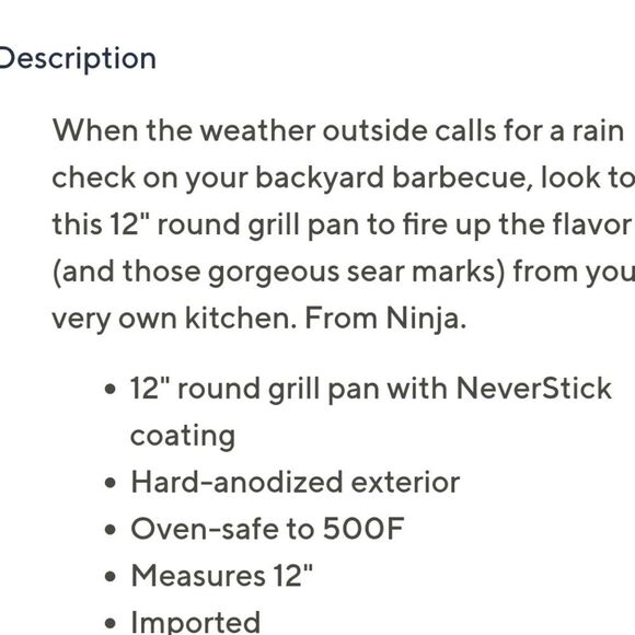 Ninja Foodi NeverStick Premium 12" Round Grill Pan - Picture 7 of 10